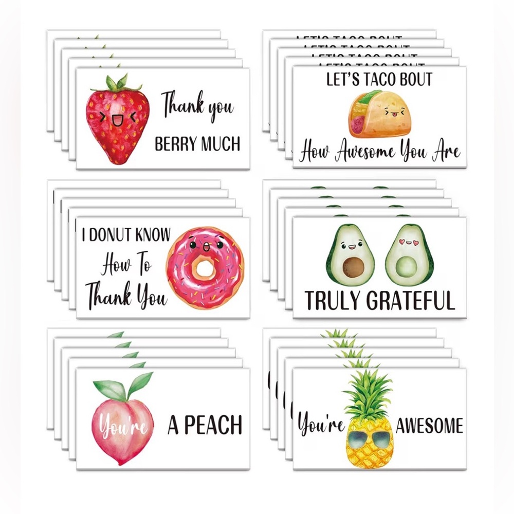 30count✨Cute Fun Thank You Cards Set
